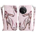 For OnePlus 11 3D Colored Horizontal Flip Leather Phone Case(Butterfly High-heeled)