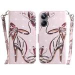 For Realme 10 Pro 5G 3D Colored Horizontal Flip Leather Phone Case(Butterfly High-heeled)