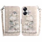 For Realme 10 Pro+ 3D Colored Horizontal Flip Leather Phone Case(Squirrels)