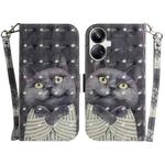 For Realme 10 Pro+ 3D Colored Horizontal Flip Leather Phone Case(Hug Cat)