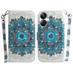 For Realme 10 Pro+ 3D Colored Horizontal Flip Leather Phone Case(Peacock Wreath)