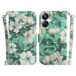 For Realme 10 Pro+ 3D Colored Horizontal Flip Leather Phone Case(Watercolor Flower)