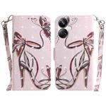 For Realme 10 Pro+ 3D Colored Horizontal Flip Leather Phone Case(Butterfly High-heeled)