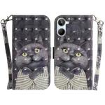 For Realme 10 4G 3D Colored Horizontal Flip Leather Phone Case(Hug Cat)