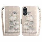 For OPPO Reno8 T 4G 3D Colored Horizontal Flip Leather Phone Case(Squirrels)