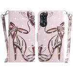 For OPPO Reno8 T 4G 3D Colored Horizontal Flip Leather Phone Case(Butterfly High-heeled)