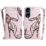 For OPPO Reno8 T 5G / A1 Pro 5G 3D Colored Horizontal Flip Leather Phone Case(Butterfly High-heeled)
