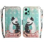 For Xiaomi Redmi Note 12 5G 3D Colored Horizontal Flip Leather Phone Case(Black White Cat)