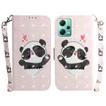 For Xiaomi Redmi Note 12 5G 3D Colored Horizontal Flip Leather Phone Case(Heart Panda)