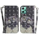 For Xiaomi Redmi Note 12 5G 3D Colored Horizontal Flip Leather Phone Case(Hug Cat)