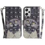 For Xiaomi Redmi Note 12 Pro+ 3D Colored Horizontal Flip Leather Phone Case(Hug Cat)