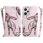 For Xiaomi Redmi Note 12 Pro+ 3D Colored Horizontal Flip Leather Phone Case(Butterfly High-heeled)