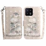 For Xiaomi 13 5G 3D Colored Horizontal Flip Leather Phone Case(Squirrels)