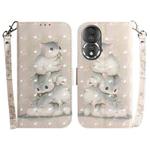 For Honor 80 3D Colored Horizontal Flip Leather Phone Case(Squirrels)