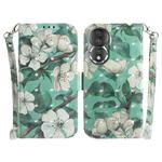For Honor 80 3D Colored Horizontal Flip Leather Phone Case(Watercolor Flower)