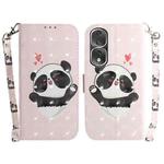 For Honor 80 Pro 3D Colored Horizontal Flip Leather Phone Case(Heart Panda)