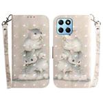 For Honor X8 5G 3D Colored Horizontal Flip Leather Phone Case(Squirrels)