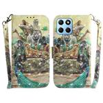 For Honor X8 5G 3D Colored Horizontal Flip Leather Phone Case(Zoo)