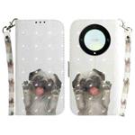 For Honor X9a 3D Colored Horizontal Flip Leather Phone Case(Pug)