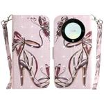 For Honor X9a 3D Colored Horizontal Flip Leather Phone Case(Butterfly High-heeled)