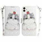 For Samsung Galaxy A04e / F04 / M04 3D Colored Horizontal Flip Leather Phone Case(Cute Cat)