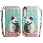 For Sony Xperia 1 IV 2023 3D Colored Horizontal Flip Leather Phone Case(Black White Cat)
