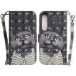 For Sony Xperia 1 IV 2023 3D Colored Horizontal Flip Leather Phone Case(Hug Cat)