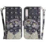 For Sony Xperia 10 IV 2023 3D Colored Horizontal Flip Leather Phone Case(Hug Cat)