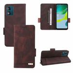 For Motorola Moto E13 4G Magnetic Clasp Flip Leather Phone Case(Brown)