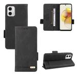 For Motorola Moto G73 Magnetic Clasp Flip Leather Phone Case(Black)