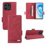 For Honor X8a Magnetic Clasp Flip Leather Phone Case(Red)