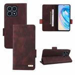 For Honor X8a Magnetic Clasp Flip Leather Phone Case(Brown)