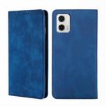 For Motorola Moto G73 5G Skin Feel Magnetic Horizontal Flip Leather Phone Case(Blue)