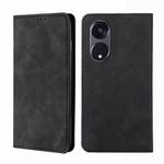 For OPPO Reno8 T 5G/A1 Pro 5G Skin Feel Magnetic Horizontal Flip Leather Phone Case(Black)