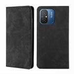 For Xiaomi Redmi 12C 4G Skin Feel Magnetic Horizontal Flip Leather Phone Case(Black)
