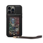 For iPhone 14 ESEBLE Star Series Lanyard Holder Card Slot Phone Case(Black)