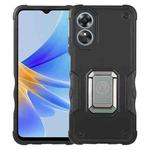 For OPPO A17 Non-slip Shockproof Armor Phone Case(Black)