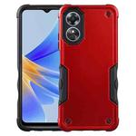 For OPPO A17 Non-slip Shockproof Armor Phone Case(Red)