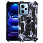 For Xiaomi Redmi Note 12 Pro 5G Camouflage Armor Kickstand TPU + PC Magnetic Phone Case(Grey)
