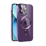 For iPhone 13 Pro Max CD Texture Plating TPU MagSafe Phone Case with Lens Film(Dark Purple)
