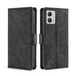 For Motorola Moto G53 5G/G13 4G/G23 4G Skin Feel Crocodile Magnetic Clasp Leather Phone Case(Black)