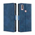 For Kyocera Android One S10 Skin Feel Crocodile Magnetic Clasp Leather Phone Case(Blue)