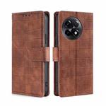 For OnePlus Ace 2/11R Skin Feel Crocodile Magnetic Clasp Leather Phone Case(Brown)