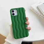 For iPhone 14 Skin Feel 3D Water Wave Texture Phone Case(Dark Green)