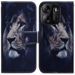 For Tecno Spark Go 2023 / Pop 7 Pro Coloured Drawing Flip Leather Phone Case(Lion)