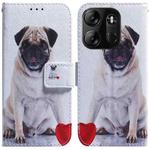 For Tecno Spark Go 2023 / Pop 7 Pro Coloured Drawing Flip Leather Phone Case(Pug)