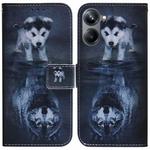 For Realme 10 Pro 5G Coloured Drawing Flip Leather Phone Case(Wolf and Dog)