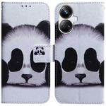 For Realme 10 Pro+ Coloured Drawing Flip Leather Phone Case(Panda)