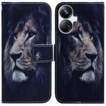 For Realme 10 Pro+ Coloured Drawing Flip Leather Phone Case(Lion)