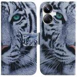 For Realme 10 Pro+ Coloured Drawing Flip Leather Phone Case(Tiger)